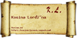 Kosina Loréna névjegykártya